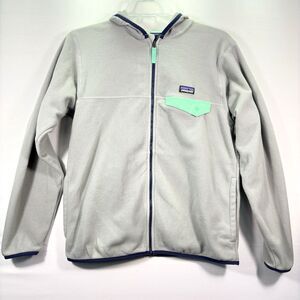 Patagonia kids gray/blue  fleece jacket Activewear outdoors warm XL (14)